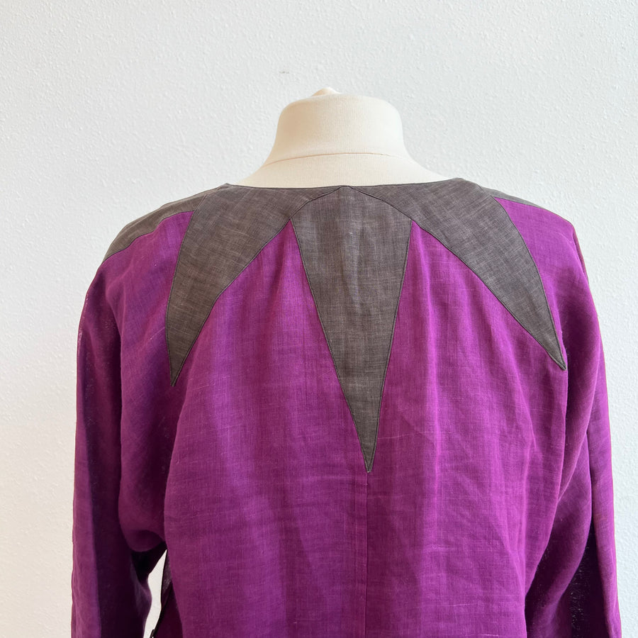 1970s Issey Miyake Purple Linen Jacket