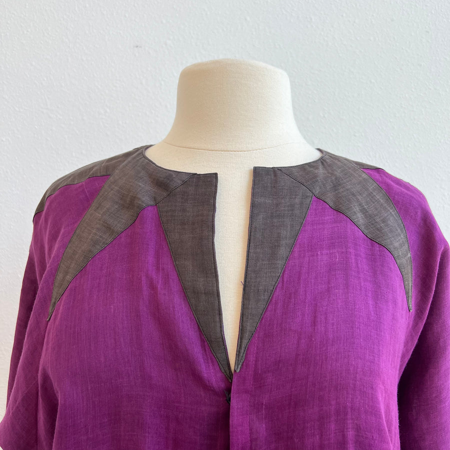 1970s Issey Miyake Purple Linen Jacket