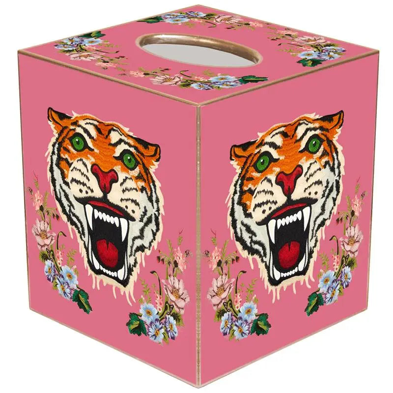 Pink Tiger Tissue Box Cover