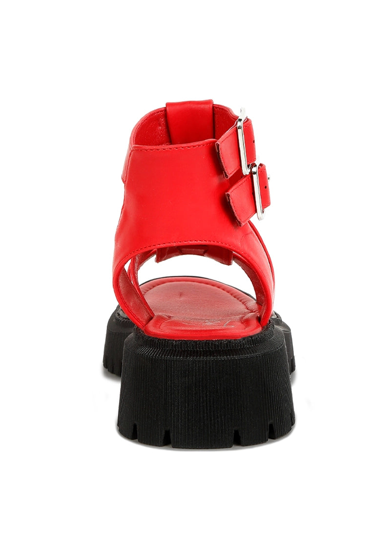 Dewey Chunky Gladiator Sandals - Red